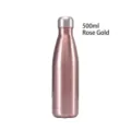 500ml rose gold stainless steel insulated bowling-shaped water bottle for daily travel - 500ml / Rose Gold