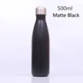 500ml matte black 304 stainless steel vacuum insulated flask with bowling pin shape - 500ml / Matte Black