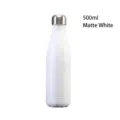 500ml matte white stainless steel bowling pin shaped vacuum insulated water bottle - 500ml / Matte White