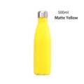 500ml premium 304 stainless steel bowling-style vacuum insulated flask in matte yellow finish - 500ml / Lemon Yellow