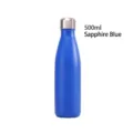 Royal blue 500ml stainless steel vacuum insulated water bottle in bowling pin design. - 500ml / Sapphire Blue