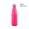 500ml vacuum insulated stainless steel bowling shaped water bottle in bikini pink - 500ml / Bikini Pink