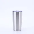 Θερμός 20oz από ανοξείδωτο ατσάλι με διαφανές καπάκι και φινίρισμα βουρτσισμένου μετάλλου. - 600ml / Χρώμα Ατσαλιού