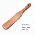 Handcrafted acacia wood spreader spatula for cooking with natural grain finish, 25.5x4cm - Spreader Spatula (01 Style) / 25.5x4cm