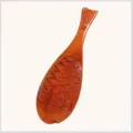 Japanese style wooden fish shaped rice spoon with natural carved scale texture - Phoebe Wood Fish Rice Spoon (Style B)