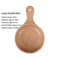 Natural large Japanese style wooden bowl with handle for salad and noodles 650ml - Large (650ml) / Natural Wood Color