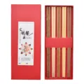 Set aus fünf Paaren verschiedenfarbiger Holz-Essstäbchen in einer roten Geschenkbox - 5er-Paar-Kombinationsset / 5 Paare / Fünffarbige Holzstäbchen