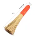 Brosse à wok en bambou naturel de 28 cm avec manche de couleur aléatoire pour cuisine - Petit Manche en Plastique / 28x3.5cm