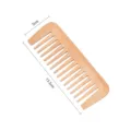 Eco-friendly natural bamboo wide-tooth comb dimensions 13.5cm by 5cm for hair styling - Bamboo Wide Tooth Comb