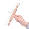 Petit rouleau à pâtisserie de 20 cm en bois non peint pour enfants, idéal pour la cuisine - Mini Axe de Roulement (20x2.5cm) / Couleur Bois
