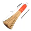 Brosse de nettoyage traditionnelle en bambou pour wok avec long manche, longueur 32 cm - Grand Manche en Plastique / 32x4.8cm