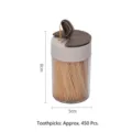 Porte-cure-dents portable avec environ 450 cure-dents en bambou, distributeur de 8 cm - Style 04 (1867) / Paquet de 450 Pièces