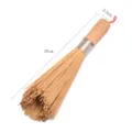 Cepillo de bambú tradicional para wok con mango de madera ergonómico, 30 cm de largo - Mango de Madera Mediano Biselado