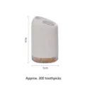 White minimalist bamboo toothpick dispenser holder with 300 pcs capacity, 9x5cm size - Style 07 (1867)