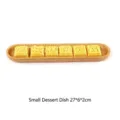 Petit plateau rectangulaire en bois 27x6x2cm pour servir des desserts japonais - Assiette à Dessert Motif Kikkou / S / Couleur bois naturel