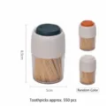 Portable toothpick holder with 550 bamboo toothpicks and clear dimension markings - Style 12 (1867)