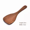 Natural chicken wing wood rice paddle spatula 22cm length non-stick cooking utensil - Style 02 / Square Spatula (22x7.5cm)