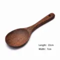 Handcrafted natural Wenge wood serving spoon rice paddle with 22cm length and 7cm width - Style 03 / Soup Spoon (22x7cm)