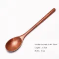 Korean style long-handle coffee color wooden spoon for ramen soup and cooking, 23.5cm - Type 02 Ke Wood Spoon (170802845) / 23.5x4.5cm / Coffee