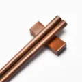 Authentic Japanese style dark wood chopsticks with matching rectangular wooden rest - With Wood Chopstick Rest / 23.5cm / Dark Color