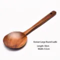 Cuillère ronde professionnelle en bois de teck de 30cm style coréen, largeur 9,5cm - Grande Cuillère Ronde Coréenne (155702052)
