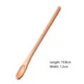 Cuchara de madera de mango largo de 19,8 cm para revolver café, postres y tarros de miel - Cuchara Agitadora 01 (19.8cm)