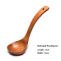 Handcrafted natural wood soup ladle with curved handle, 22cm length and 7.5cm width - Schima Wood Style / 22cm