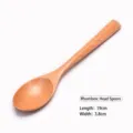 Natural wooden spoon with diamond-shaped head 19cm length for soup and dessert - Beech Diamond Head Spoon (Style 05) / 19x3.8cm