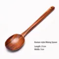 Cuillère à remuer coréenne en bois de teck à long manche, taille 31x7cm pour la cuisine - Cuillère à Mélanger Coréenne (155702052)