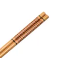 Baguettes de qualité en bambou carbonisé avec un motif rayé rouge et noir élégant - 24 / Rayures Rouges et Noires