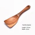 Espátula para arroz de madera de teca hecha a mano con veta natural, 22,5 x 6,5 cm - Paleta de Arroz de Teca (Estilo 06)