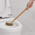 Brosse de toilette en bois à long manche pour un nettoyage efficace de la salle de bain - Style à Long Manche en Bois (862688)
