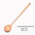 Cucchiaio per mescolare in legno naturale a manico lungo, 33 cm per ramen o hot pot - 33x5.3cm