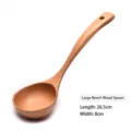 Large beech wood soup ladle with 26.5cm long curved handle - Beech Wood Style / 26.5cm