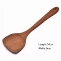 Wenge wood cooking spatula with 34cm long handle, non-stick natural kitchen turner - Angled Spatula (34x9cm)