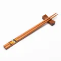 Japanese style wooden chopsticks with geometric pattern and matching rest - Style 07 (Colorful Geometric Patchwork)