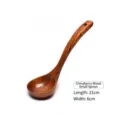 Traditional handcrafted 21cm Neem wood soup spoon with ergonomic curved handle design - Neem Wood Style / 21cm