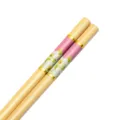 Bacchette di bambù Nan carbonizzato 24 cm con stampa floreale rosa e bordi dorati - 24 / Sfondo Rosa con Fiori Bianchi