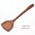 Natural Millettia laurentii wooden spatula with long handle and hanging hole for cooking - Extra Large Spatula (34x9.5cm)
