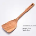 Espátula curva de madera de teca estilo coreano, 37 cm para utensilios antiadherentes - Espátula Curva de Teca Estilo Coreano (Estilo 09)