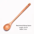 Cucchiaio per mescolare in legno di faggio naturale a manico lungo per cucina, lungo 33,5 cm - 33.5x5.3cm