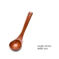 Japanese long handle wooden soup spoon for ramen and hot pot, 20.5cm length variant - Rice Noodle Spoon (Model 01)