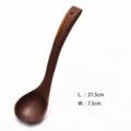 Handcrafted Wenge wood soup spoon with long handle, size 27.5cm length by 7.5cm width - Long Soup Spoon (27.5x7.5cm)