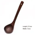 Handcrafted natural Wenge wood soup ladle with 27.5cm long handle and 7.5cm width - Large Long Spoon (27.5x7.5cm)