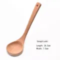Natural beechwood long-handled cooking ladle with 26.5cm length for kitchen use - Straight Spoon (12款)