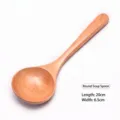 Cuchara sopera redonda de madera natural hecha a mano, utensilio de cocina duradero de 20 cm - 20x6.5cm