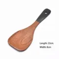 Durable Wenge wood non-stick spatula with dark handle, 22cm length and 8cm width - Two-Tone Short Spatula (22x8cm)