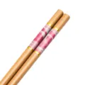 Bacchette in bambù carbonizzato con decorazione a motivi rosa - 24 / Marmo Rosa e Bianco
