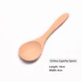 Cuchara de sopa pequeña de madera Schima superba de 14 cm para niños ramen y postre - 14x4CM