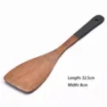 Wenge wood non-stick spatula with long handle, size 32.5x8cm, kitchen cooking tool - Long Color-Block Spatula (32.5x8cm)